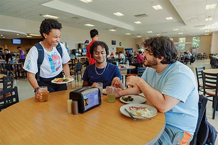 UB Students in the dining hall